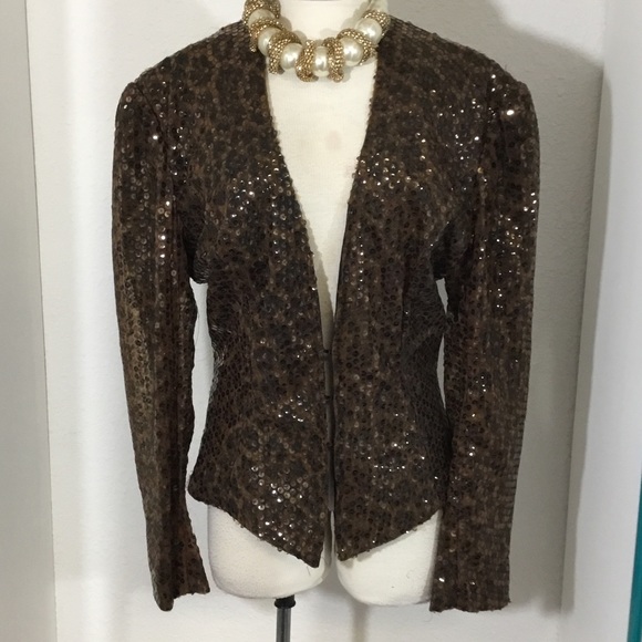 Tops - Animal Print Sequins top